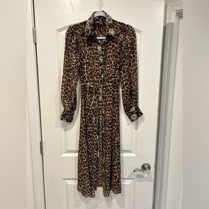 WHBM Leopard Print Sheer Maxi Dress